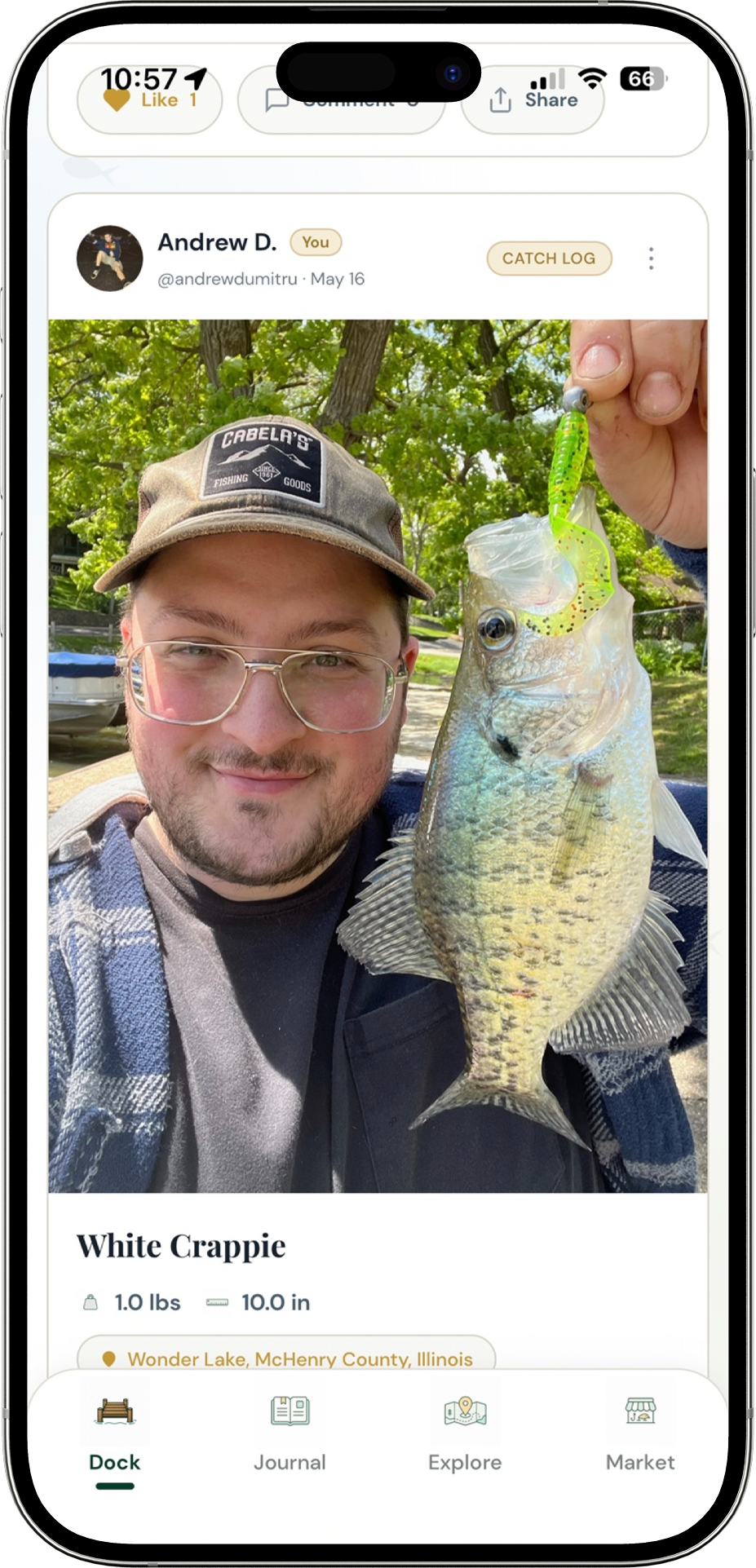 Backwater Journal Dock catch post screen